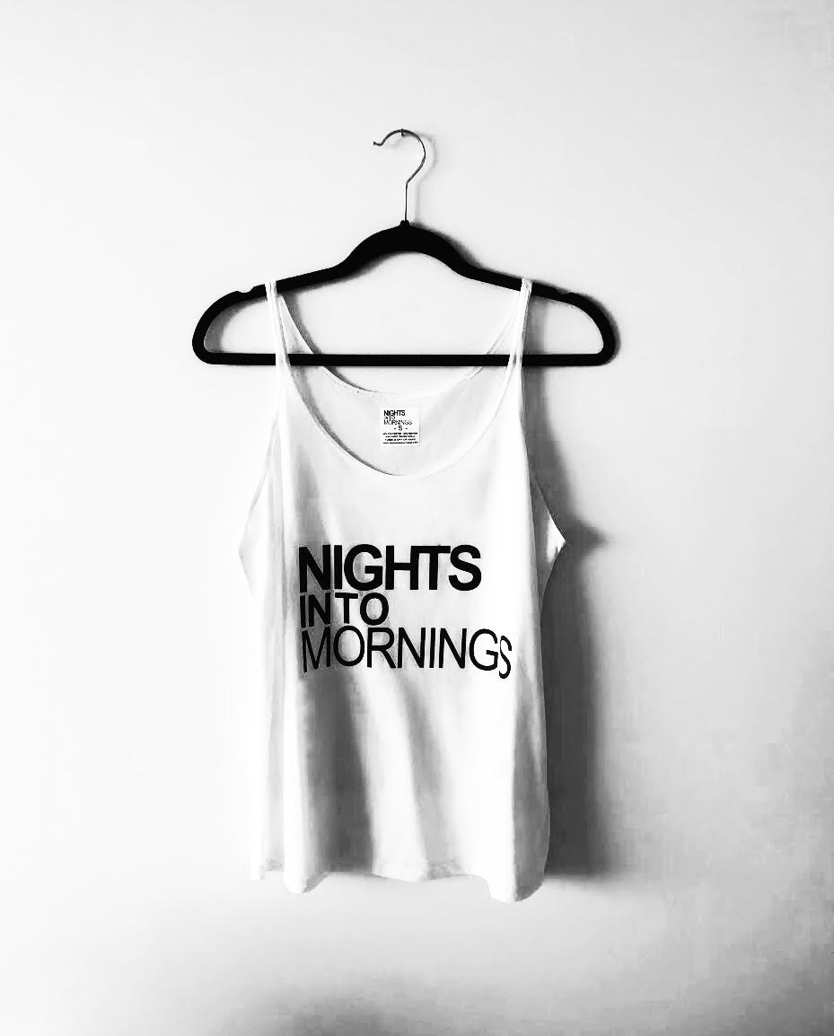 LADIES NIGHTS INTO MORNINGS SLOUCHY TANK - WHITE